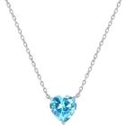 Clássico M-7124 Feminino Aquamarine March Heart Perciosa Neckl