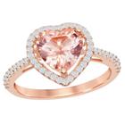 Clássico W-2076-5 Feminino RG Coração Banhado Morganite CZ Ring,