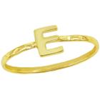 Clássico W-2822-6 Unisex Gold Tone E Anel Martelado Inicial, S