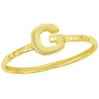 Clássico W-2823-7 Unisex Gold Tone G Anel Martelado Inicial, S