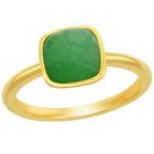 Clássico W-2857-7 Feminino 8mm Almofada Jade Anel Solitaire, Si