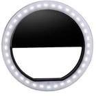 Clipe Anel Led Luz Selfie Para Celular Preto - Vetex