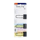 Clipes para papel binder 25mm blister c/ 6 un suporte lápis preto e branco brw bd2510