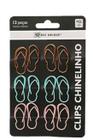 Clips Chinelinho 29mmx35mm 12 Unidades Colorido - +Q - Bacchi