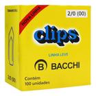 Clips De Papel Galvanizado 2/0 Linha Leve Caixa Com 100 Unidades - Bacchi