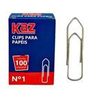 Clips Galvanizados Para Papéis N 1 Com 100 Unidades - Kaz