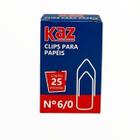 Clips para papeis n. 6/0 - kaz com 25 unidades