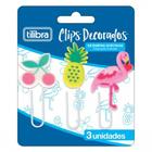 Clips Tilibra decorados com 3 clips