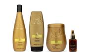 Clorofitum Ouro 24 K Gold Shampoo e Leave-in e Máscara e Cauterizador35 ml