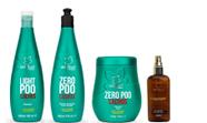 Clorofitum Zero Poo Shampoo e Ativador de Cachos e Máscara e Cauterizador 100 ml