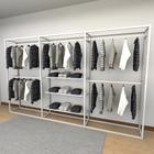 Closet araras, guarda roupas aberto industrial com 11 peças branco fdbrb213
