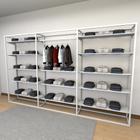 Closet araras, guarda roupas aberto industrial com 37 peças branco fdbrb201
