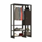 Closet com 1 Cabideiro, 1 Porta com 2 prateleias e 6 nichos externos EY101-107 Linha Yes Naturart