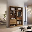 Closet Solteiro Fenix com 3 Gavetas e 8 Prateleiras MDF Rufato