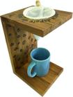 Coador café mini madeira caneca azul 22x13,5x12