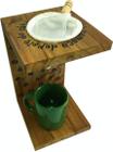 Coador café mini madeira caneca verde 22x13,5x12