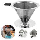 Coador Filtro De Café Inox Reutilizável Com Base Grande 103
