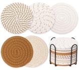 Coasters Billbotk Boho, bebida absorvente de 10 peças com suporte