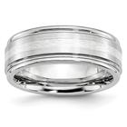 Cobalto Sterling Prata Inlay Cetim e Banda Polida de 8mm