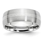 Cobalto Sterling Prata Inlay Faixa de Cetim 8mm