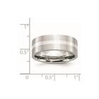 Cobalto Sterling Prata Inlay Satin 8mm Flat Band