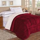 Coberdrom Apollo Queen Sherpa Pele Carneiro Flannel Vinho