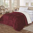 Coberdrom Casal Noruega Sherpa + Manta Flannel 1pç - Vinho