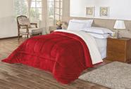 Coberdrom cobertor casal queen manta soft e sherpa excelente qualidade vermelho