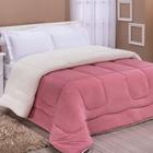 Coberdrom Magnus Casal Queen Dupla Face Sherpa Com Manta Soft Suave Quente - Rosa