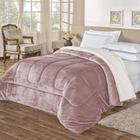 Coberdrom Noruega Sherpa Manta Flannel 1pç Casal - Rosé