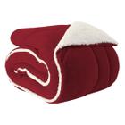 Coberdrom Queen Dupla Face Sherpa e Manta Soft Macio Maya Vermelho