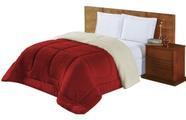 Coberdrom Sherpa Edredom Dupla Face Cobertor Mantinha Soft Felpuda SOLTEIRO 2,20m x 1,50m Vermelho