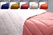 Coberdrom sherpa super queen cobertor quente dupla face 200 fios luxo rosa rose