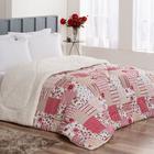 Coberdron King Estampado Patchwork Vermelho Edredom Sherpa