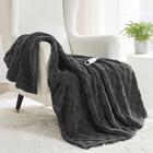 Cobertor aquecido Throw Bedsure, lã texturizada, cinza escuro, 50x60