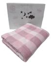 Cobertor baby microfibra presente 90x110 vichy rosa