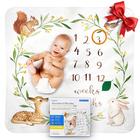 Cobertor Baby Monthly Milestone Bubzi Co Woodland Theme