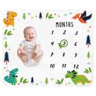 Cobertor Baby Monthly Milestone Tebaby Dinosaur Boy/Girl