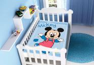 Cobertor Bebê Antialérgico Jolitex Disney Mickey Azul