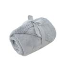 Cobertor Bebe Ferrette Laço Plush com Sherpa 90x110 cm Cinza Bichinhos - 78912345163