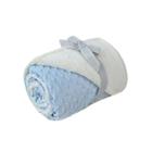 Cobertor Bebê Laço Plush Sherpa Dots 90x110 cm Azul - 789123