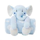 Cobertor Bebe Menino Manta Macia Bichinho Elefantinho Azul
