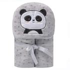 Cobertor Bebê Microfibra C/ Capuz Panda Ben 1,10 x 90Cm Papi