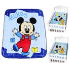 Cobertor Bebê Premium Disney Mickey Azul Antialérgico - Jolitex Ternille