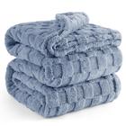 Cobertor Bedsure Ashley Blue Fleece para sofá 230x230cm