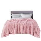 Cobertor Bedsure Faux Fur Queen Size rosa 230x230cm 640gsm