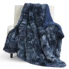 Cobertor Bedsure Fuzzy Sherpa Faux Fur Twin Size azul marinho