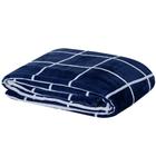 Cobertor Brooklyn Queen Mantinha Flannel Quadriculado - Azul Marinho