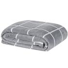 Cobertor Brooklyn Queen Mantinha Flannel Quadriculado Cinza