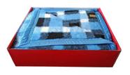 Cobertor Casal 2,00 x 2,30m Pelo Alto Acalanto Xadrez Azul Céu